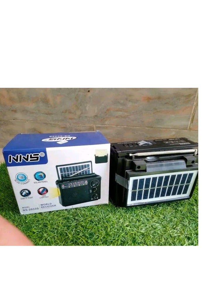 Generic - Solar Powered Rechargeable Radio with 3 Bands FM-AM-SW - Bluetooth, SD Card, Flash Memory and Music Player - Image 1