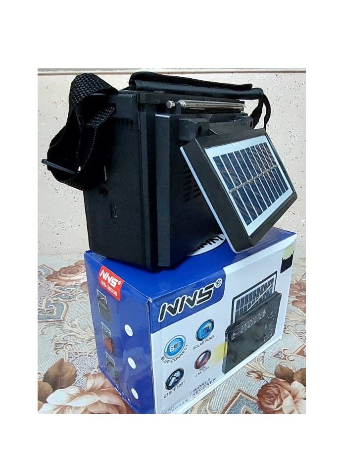 Generic - Solar Powered Rechargeable Radio with 3 Bands FM-AM-SW - Bluetooth, SD Card, Flash Memory and Music Player - Image 1
