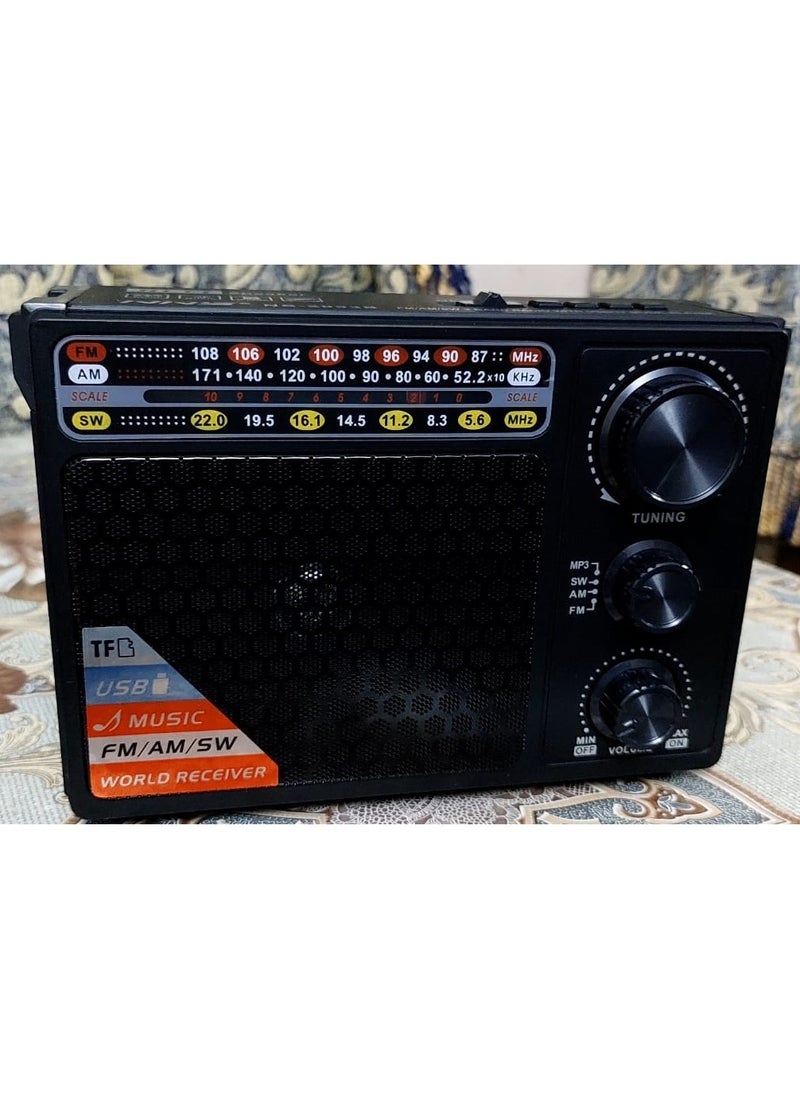 Generic - Solar Powered Rechargeable Radio with 3 Bands FM-AM-SW - Bluetooth, SD Card, Flash Memory and Music Player - Image 1