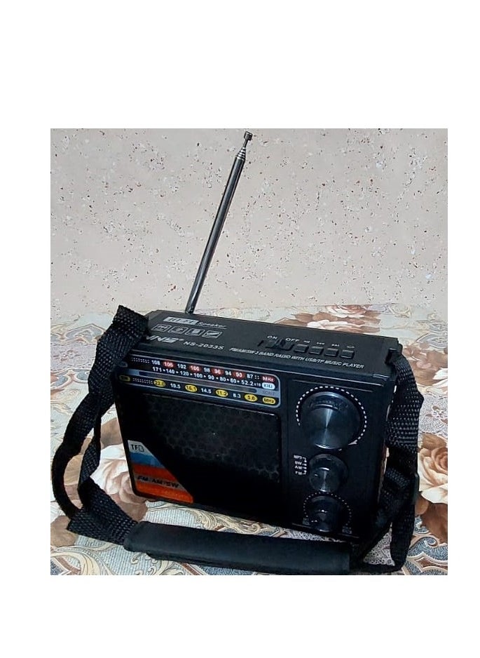 Generic - Solar Powered Rechargeable Radio with 3 Bands FM-AM-SW - Bluetooth, SD Card, Flash Memory and Music Player - Image 1