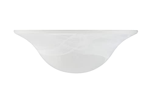 Aspen Creative 23101-31,Alabaster Replacement Glass Shade for Medium Base Socket Torchiere Lamp, Swag Lamp and Pendant, 15-3/4" Diameter x 5-3/4" High - Image 1