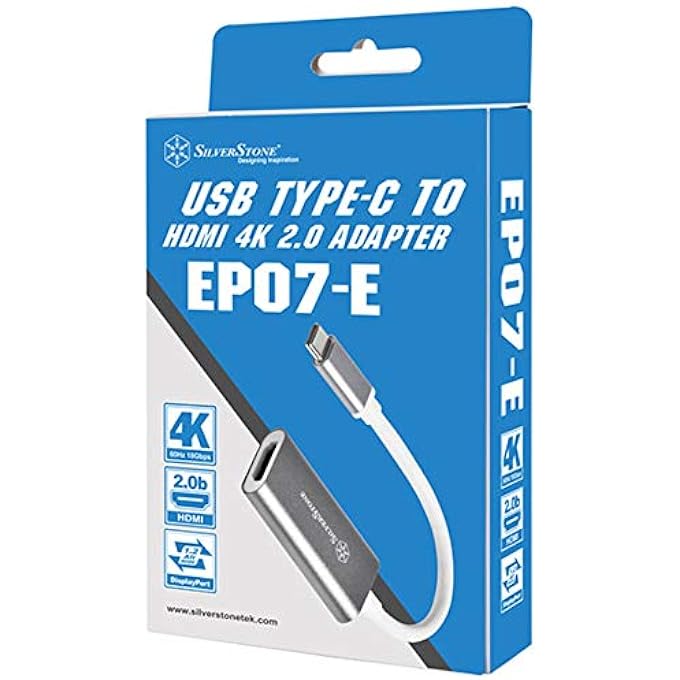 SilverStone TECHNOLOGY USB 3.1 TYPE-C TO HDMI V2.0B ADAPTER, UP TO ULTRA HD 4K 60HZ RESOLUTION, CHARCOAL - Image 2