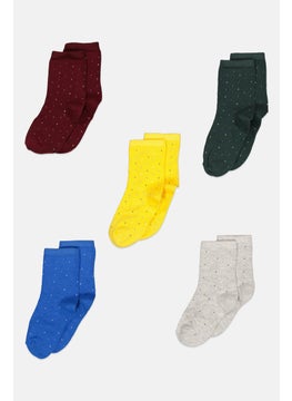RBX Kids Boy 5 Pair Textured Sports Socks, Multicolor  - Image 1