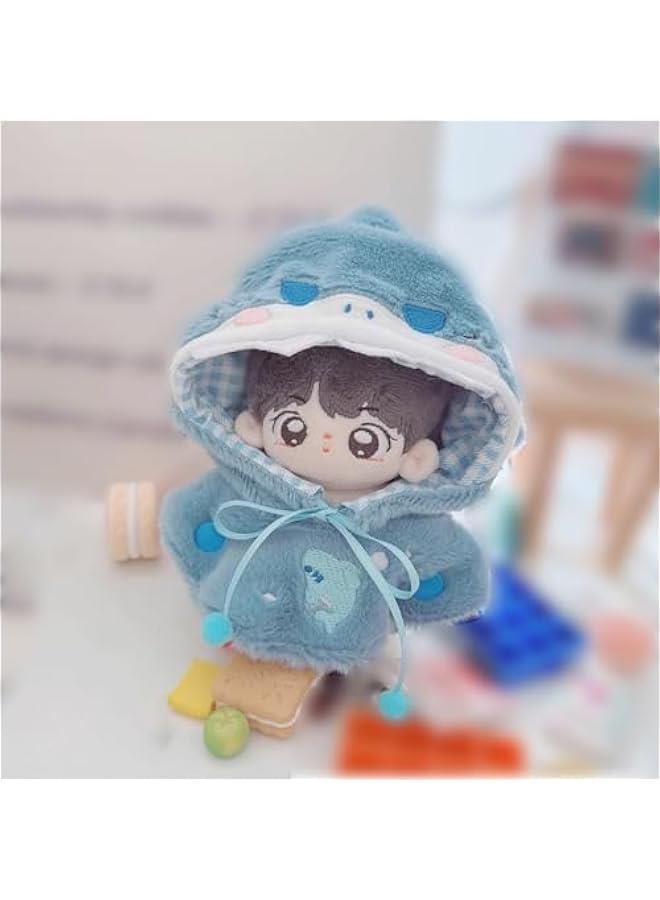 Arabest 10cm-15cm Plush Doll Clothes Shark Puppy Bunny Cape Compatible with 17cm Labubu Doll (Blue)  - Image 2