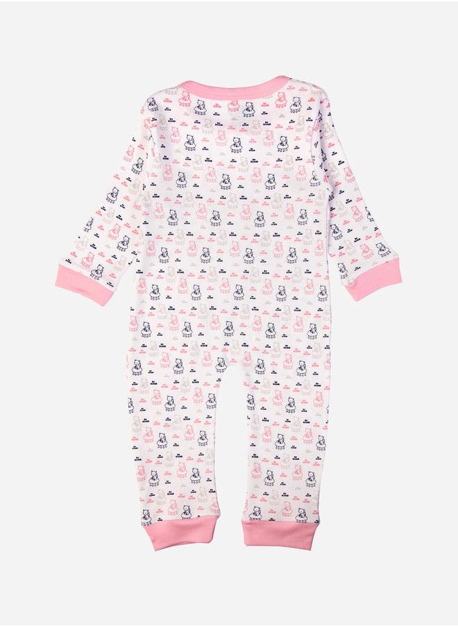 Babies Basic Cat Print Long Sleeves Sleepsuit by Styli  - Image 2