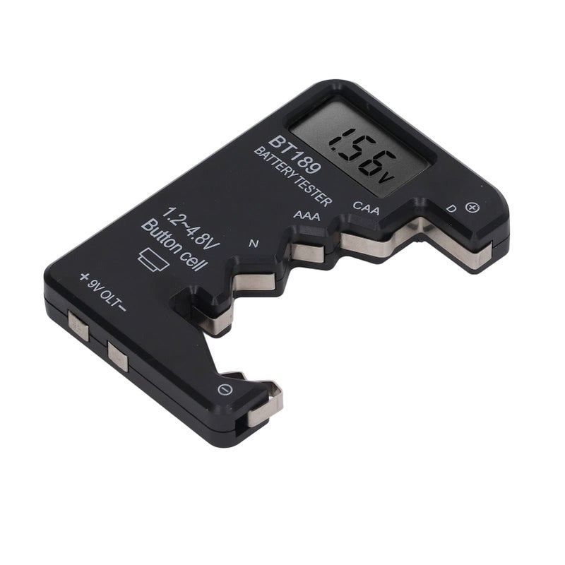 اختبار البطاريات الرقمي بشاشة LCD لبطاريات AA و AAA و 9V و 1.5V و 3V باللون الأسود - Image 4