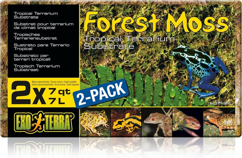 Exo Terra Forest Plume Moss Tropical Terrarium Substrate, 7 Quarts, 2-Pack - Image 1