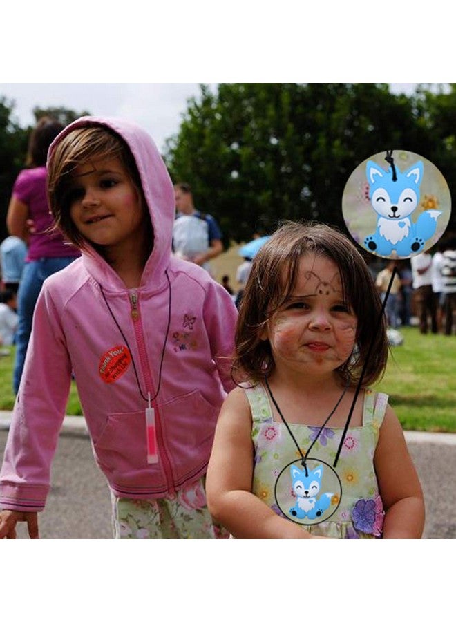 LeeYean Sensory Chew Necklaces for Kids, Boys, and Girls - 2 Pack Fox Silicone Chewy Toys for Autism, ADHD, SPD, Chewy Oral Motor Chewing Toy for Adults Blue&Grey - Image 5