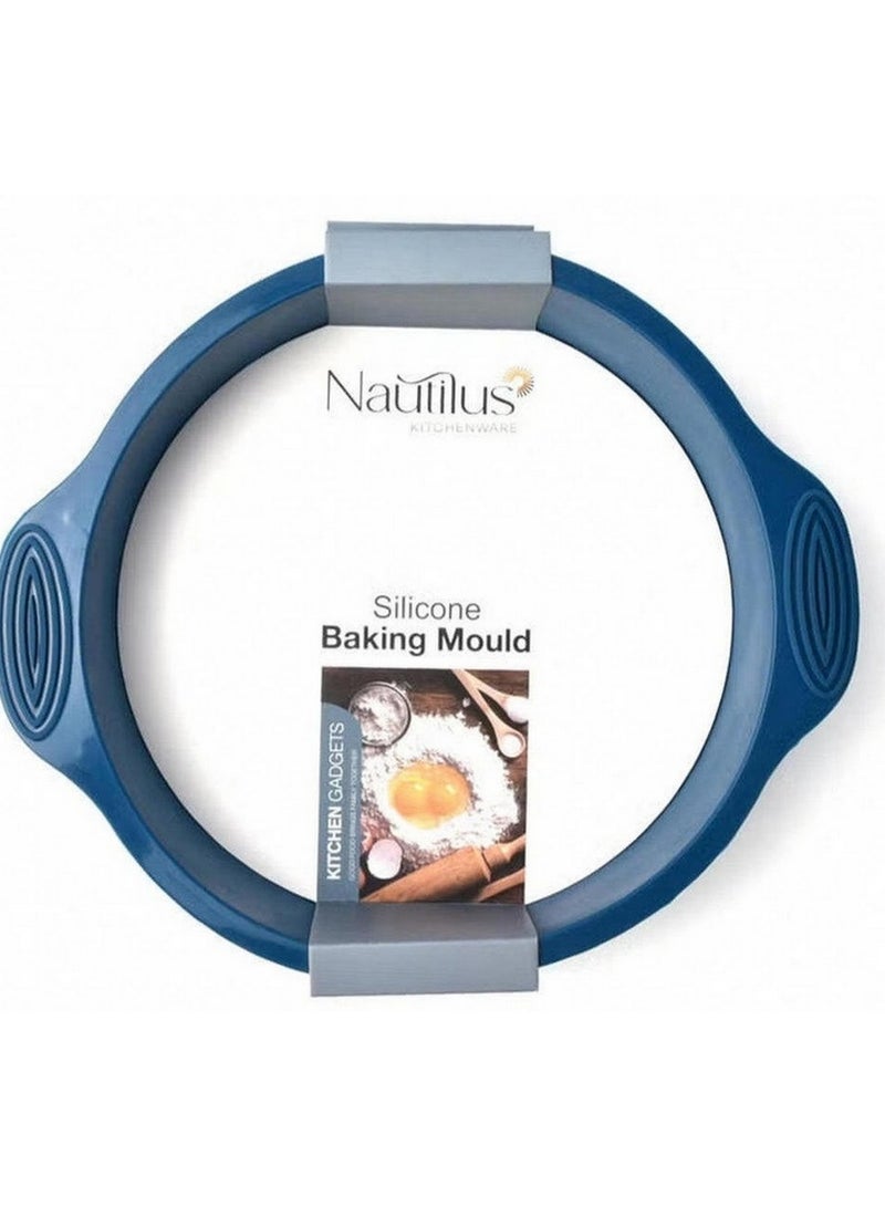 Nautilus Kitchenware Silicone Round Baking Mould Blue Small 58 cm x 53 cm - Image 1