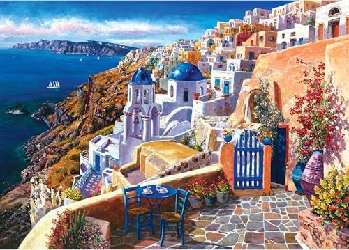 PETER PAUPER PRESS Santorini 1000 Piece Jigsaw Puzzle - Image 1
