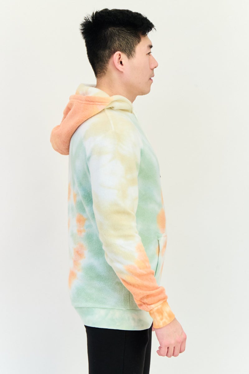 Feat Men Tie Dye Fleece Hooded Sweatshirt, Multicolor - Image 3