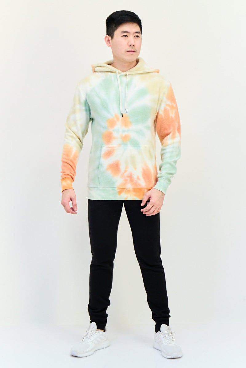 Feat Men Tie Dye Fleece Hooded Sweatshirt, Multicolor - Image 4