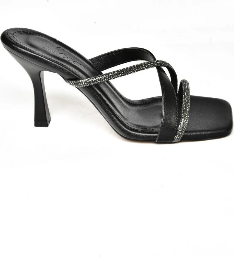 فوكس شوز S590333109 Black Stone Heeled Women's Slippers