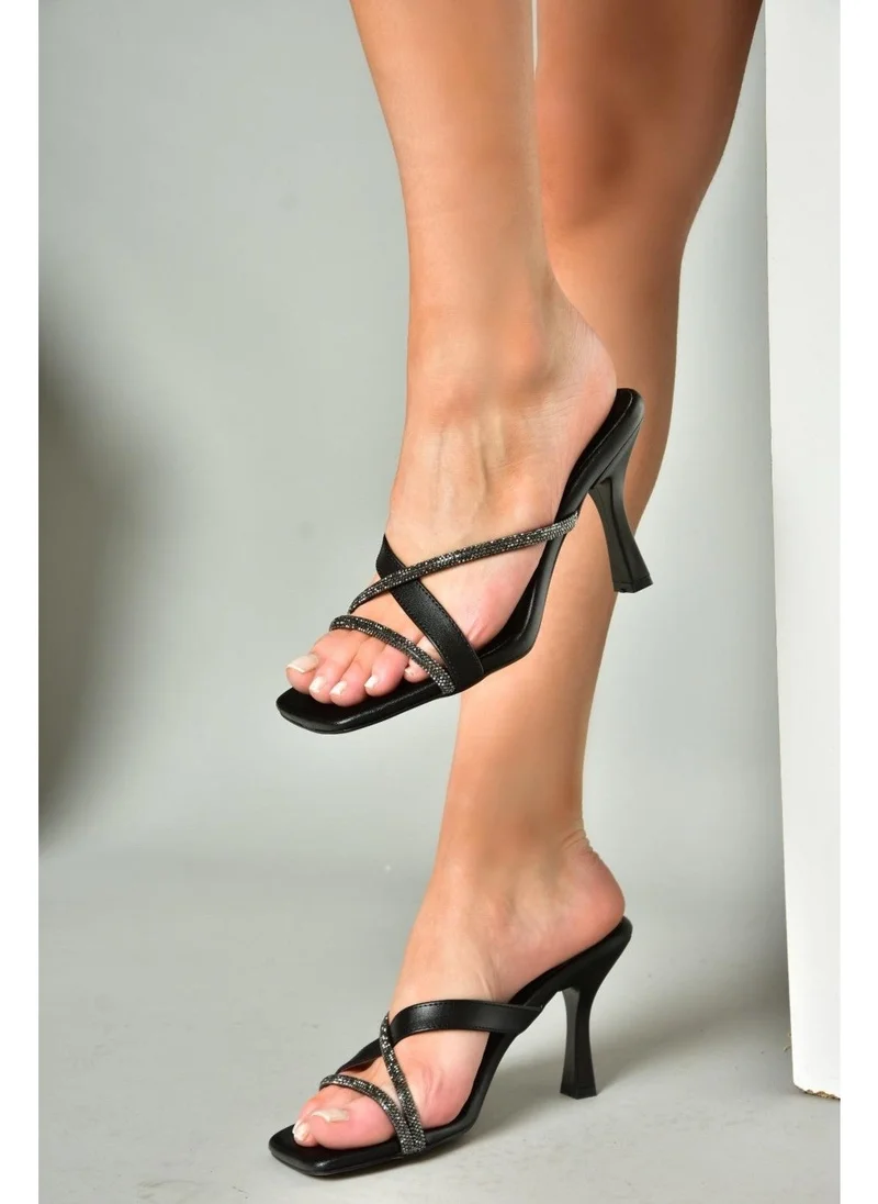 فوكس شوز S590333109 Black Stone Heeled Women's Slippers