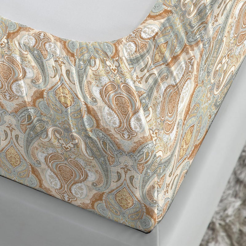 Trident Soft Comfort Fittedsheet for Double Bed, 210 TC 100% Cotton Elastic Fitted Bedsheet, Soft and Breathable, King Size Fitted Bedsheet with 2 Pillow Covers - Diana - Image 2