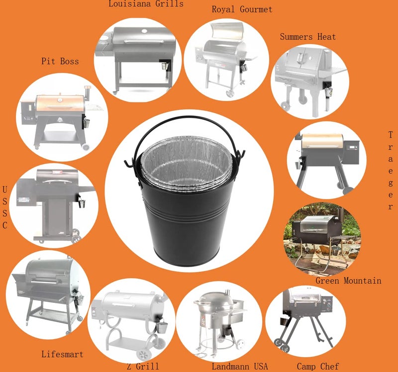 Firsgrill Wood Pellet Grease Bucket Liners for Traeger，Z Grill，Pit Boss (1, Black Bucket) - Image 4