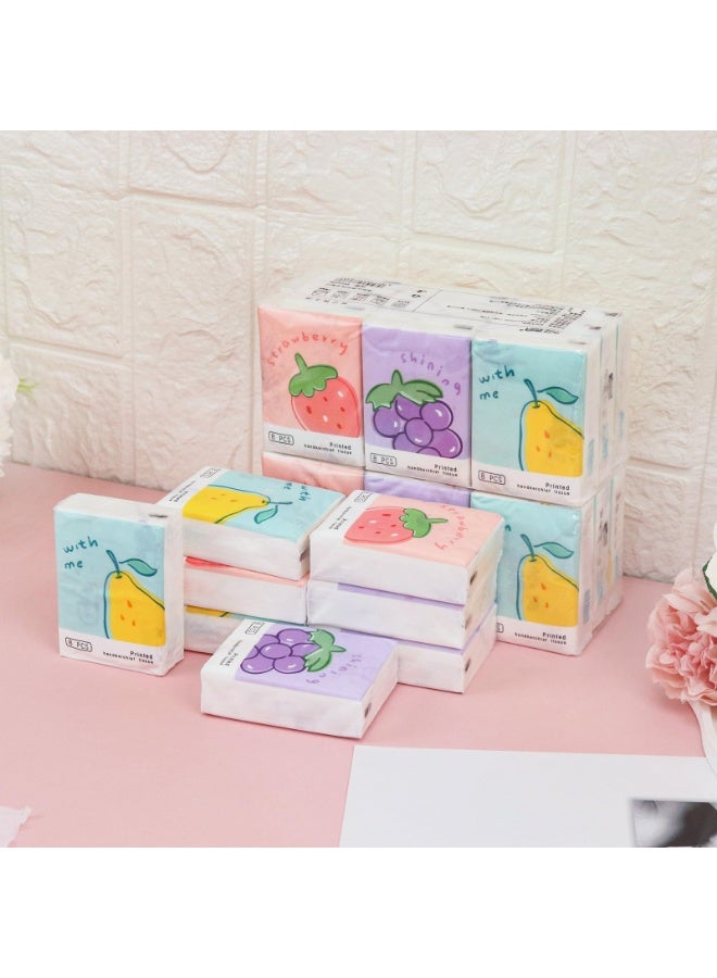 Pocket Tissue – 3 Ply Facial Tissue with Fruit Pattern – Travel Size Small Individual Tissue – Cute Disposable Handkerchief for Outing, Travel, Wedding Party Favors (27 Pack) - Image 5
