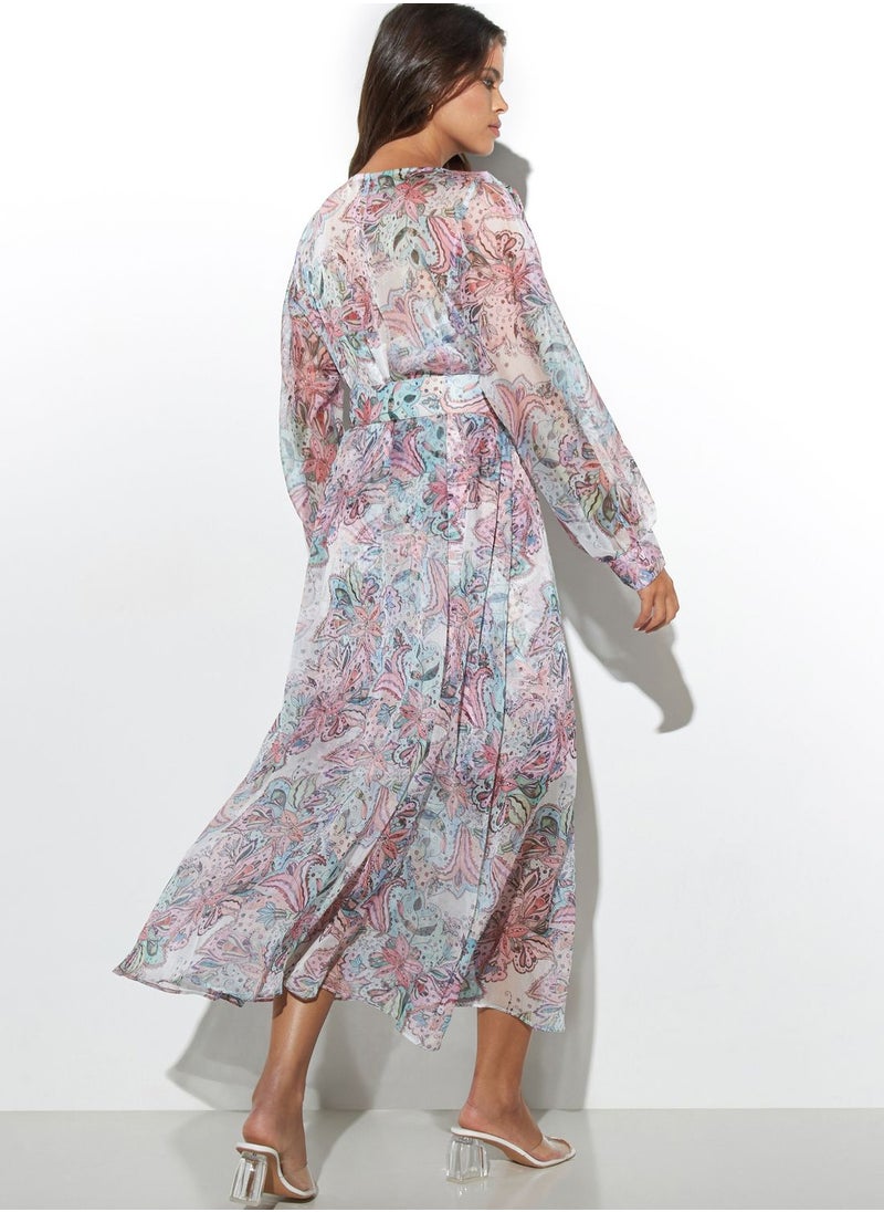 2Xtremz - Floral Printed Belt Dress - Image 1