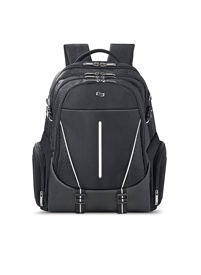 سولو حقيبة ظهر للكمبيوتر المحمول Rival مقاس 17.3 بوصة مع جيوب جانبية صلبة - Image 1