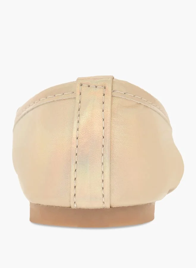 Flora Bella By Shoexpress Girls Bow Detail Slip-On Ballerina Shoes