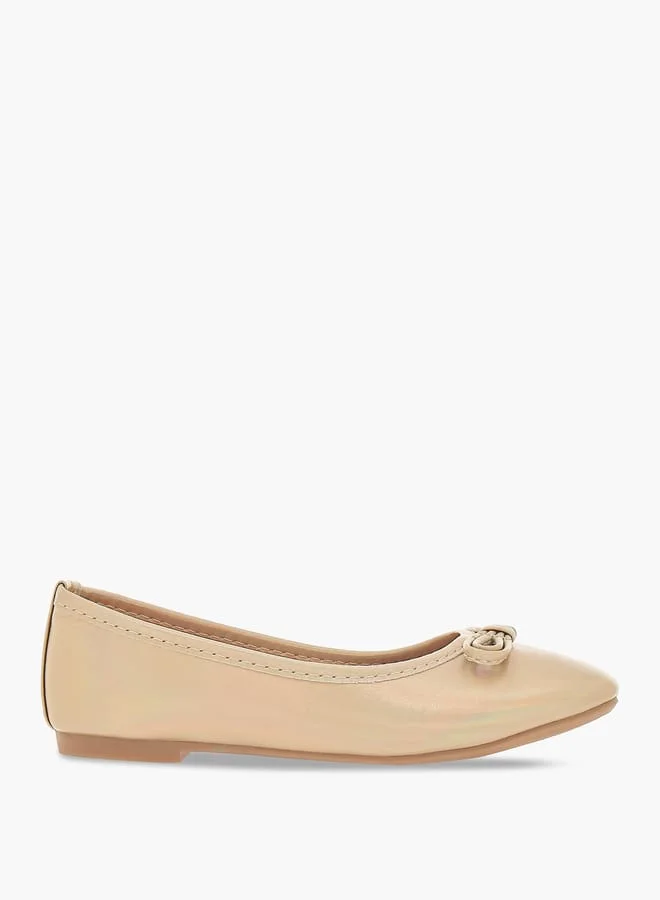 Flora Bella By Shoexpress Girls Bow Detail Slip-On Ballerina Shoes