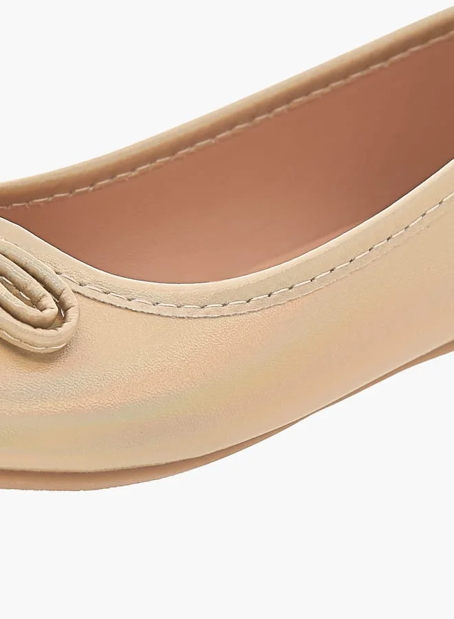 Flora Bella By Shoexpress Girls Bow Detail Slip-On Ballerina Shoes