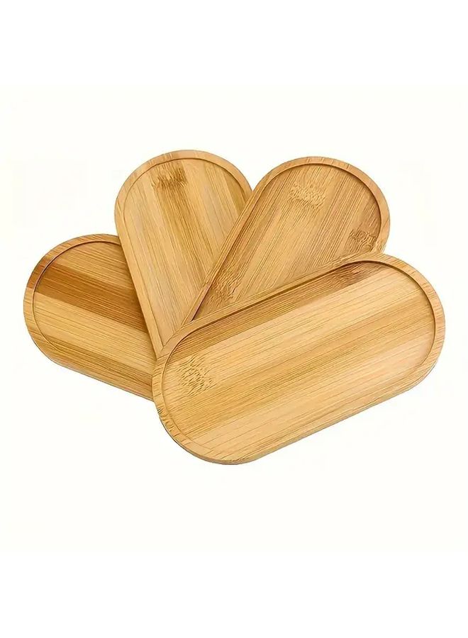 Natural Bamboo Oval Storage Tray For Bathroom Kitchen Vanity Countertop Organizer Primary Color - Image 1