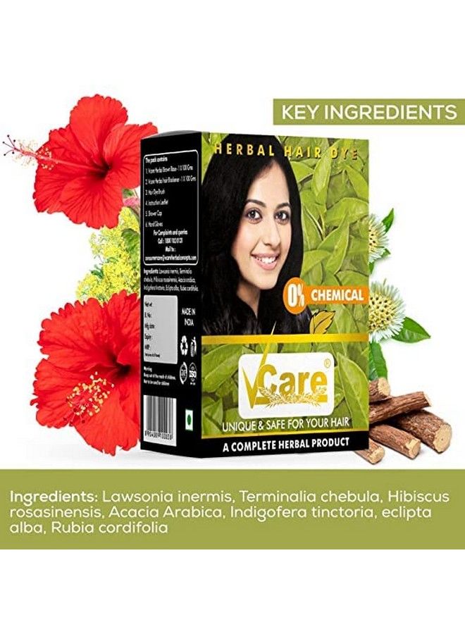 VCare Herbal Hair Dye 200 Gm (Pack Of 4) - Image 3
