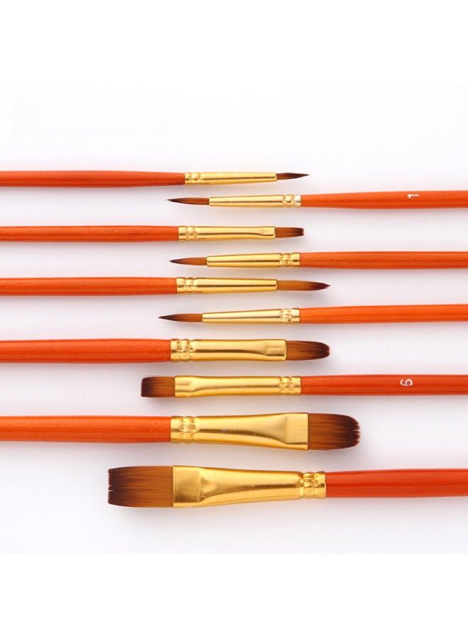 ZhuTing New 10 Two-color Nylon Wool Watercolor Pen Set Environmentally Friendly Transparent Mahomwood Pole Pigment Brush - Image 3