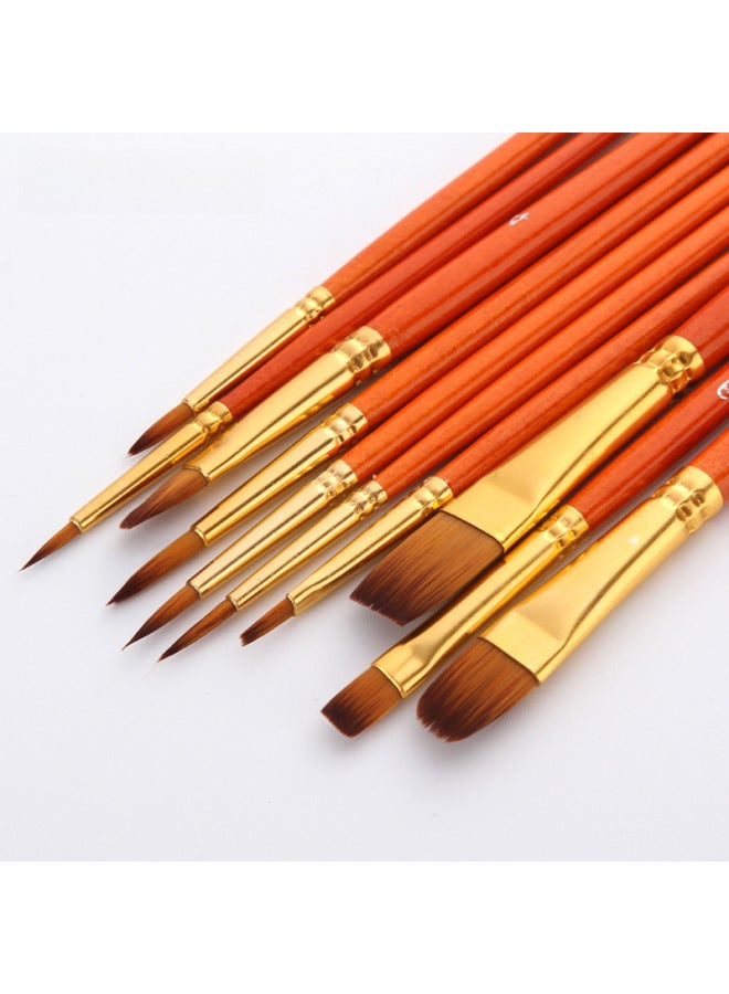 ZhuTing New 10 Two-color Nylon Wool Watercolor Pen Set Environmentally Friendly Transparent Mahomwood Pole Pigment Brush - Image 4