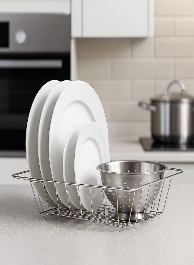 Gyanadh Stainless Steel Over Sink Dish Drying Rack Multipurpose Kitchen Shelf Drainer Basket for Plates, Bowls, Cutlery, Utensils & Vegetables Rust Proof Space Saving Bartan Stand Dish Organizer - Image 2