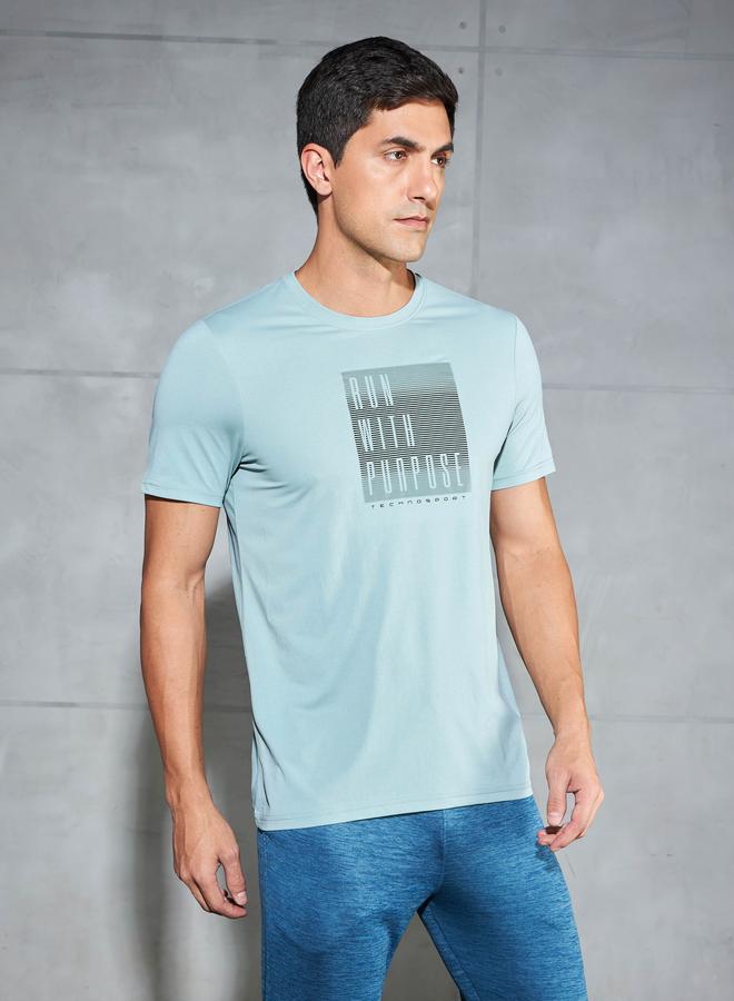Technosport Men Printed Slim Fit Crew Neck T-Shirt - Image 2