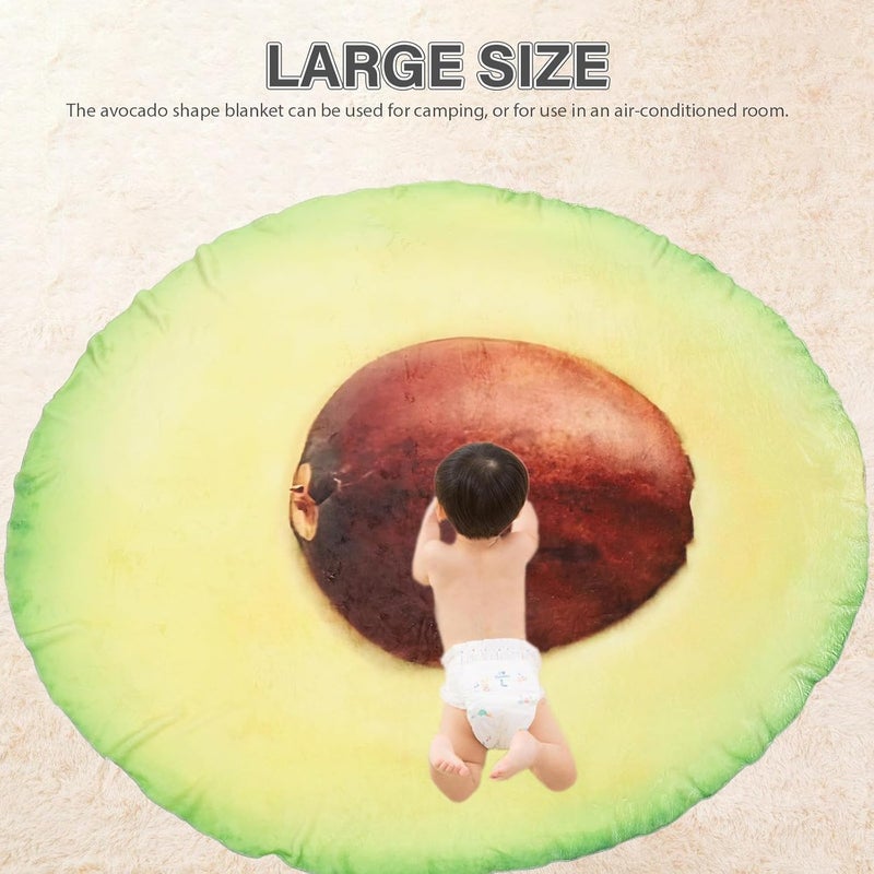 BESTonZON Avocado Throw Blanket 140x180cm Realistic Food Pattern Flannel Thickened Blanket for Office and Home Use - Image 5