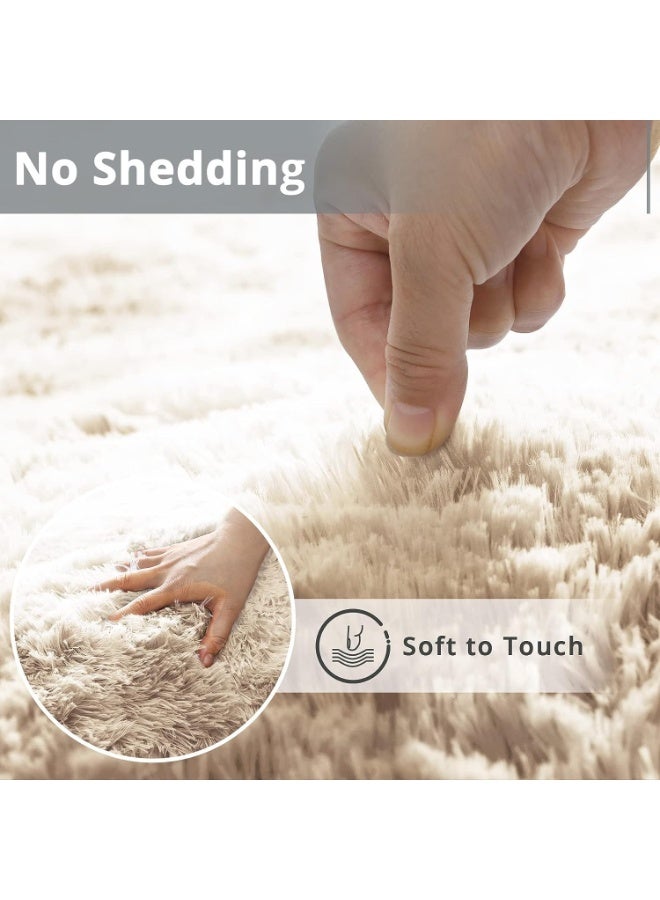 LIODUX Ultra Soft Modern Area Rugs, Indoor Fluffy Living Room Carpets, Non-Slip Bedroom Home Decor Rug, Washable Furry Throw Rugs for Kids Room Decoration (Beige, 200x400CM) - Image 4