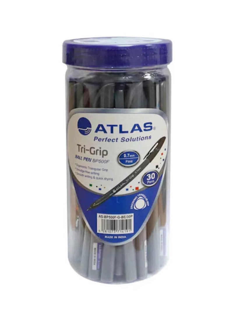 ATLAS 50-Piece Tri-Grip Ballpoint Pen Fine 0.7mm Tip Blue Ink - Image 2