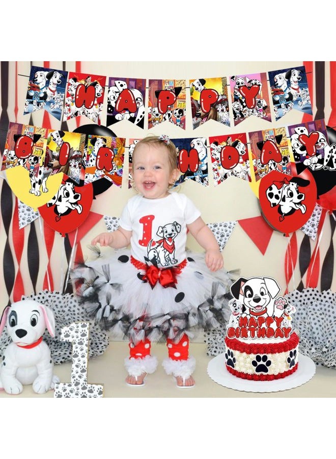 PINUO 101 Dogs Birthday Party Supplies: Cake Caps, Cupcake Caps, Flags, Latex Balloons in Mixed Colors - Image 5