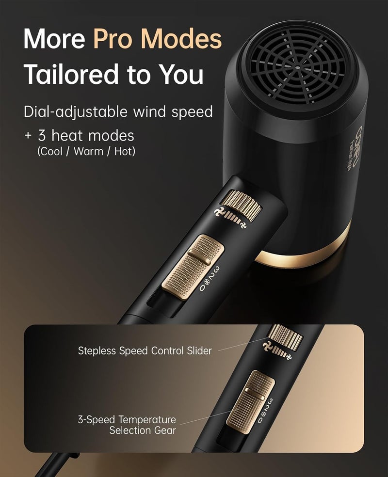 CONFU Hair Dryer, Blow Dryer with Diffuser, 21000PRM Professional Hairdryer, Portable Lightweight Fast Drying Negative Ionic Blow Dryer, Hair Diffuser for Curly Hair for Home Travel - Image 5