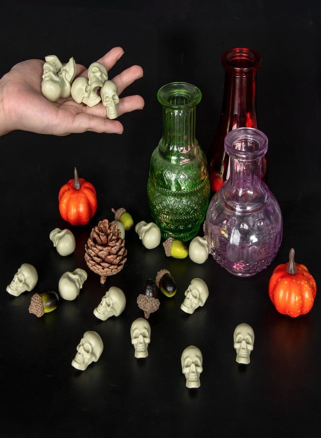 SUNREEK 20 Pieces Halloween Skulls, Realistic Looking Skulls Human Skeleton Head Skull for Halloween Bar Home Table Decoration (0.8 * 0.9 * 1.4 Inches) - Image 3