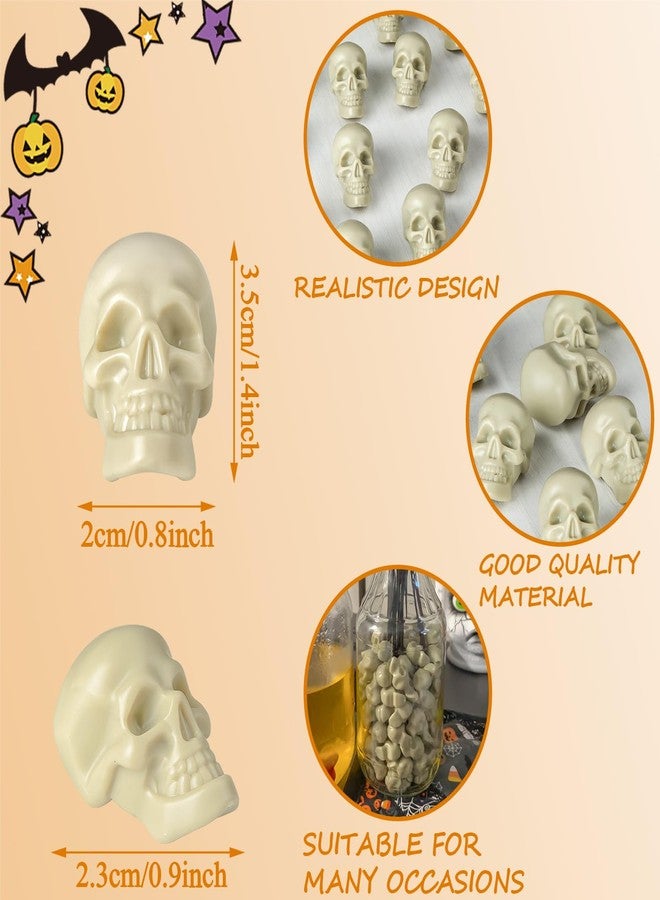 SUNREEK 20 Pieces Halloween Skulls, Realistic Looking Skulls Human Skeleton Head Skull for Halloween Bar Home Table Decoration (0.8 * 0.9 * 1.4 Inches) - Image 2