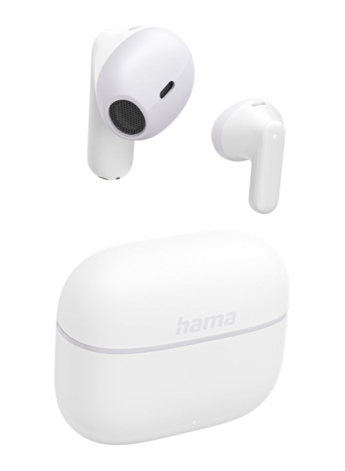 هاما سماعات TWS Freedom Light II اللاسلكية بتقنية البلوتوث / سماعات أذن لاسلكية حقيقية بتقنية البلوتوث 5.3 / سماعات أذن داخلية للمكالمات / ميكروفون / سماعات أذن لاسلكية حقيقية مع تحكم باللمس / تحكم صوتي / 20 ساعة من وقت التشغيل / صندوق شحن USB-C - أبيض - Image 1
