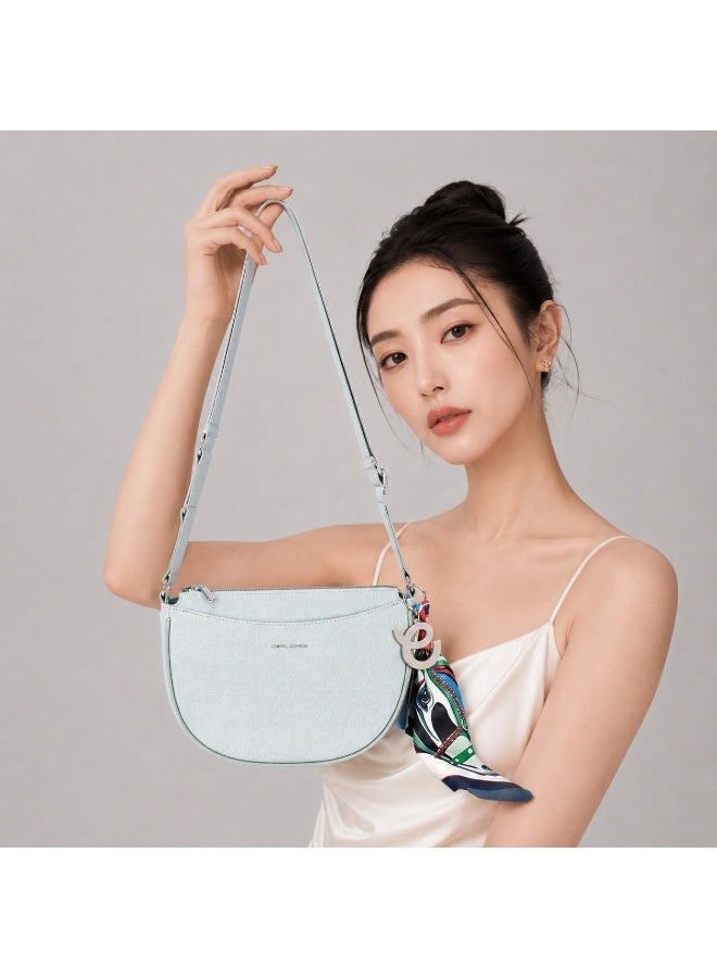 David Jones summer crossbody bag model cm8292 | faux leather bag with long adjustable strap | moon style design crossbody bag for everyday use - Image 2