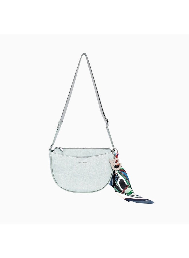 David Jones summer crossbody bag model cm8292 | faux leather bag with long adjustable strap | moon style design crossbody bag for everyday use - Image 1