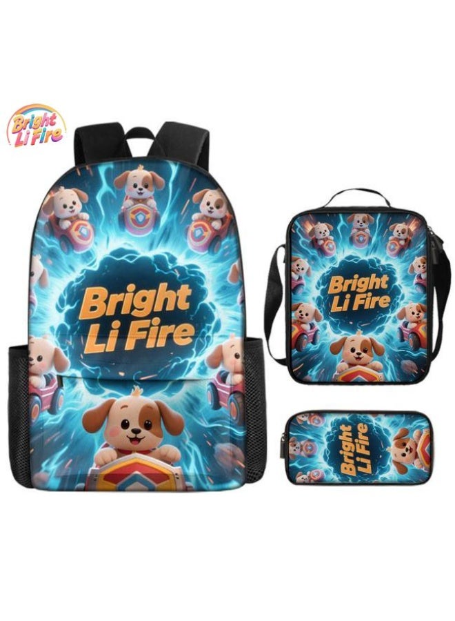 واضح من النار مجموعة من ثلاث قطع من حقائب الرسوم المتحركة، تتعامل بسهولة مع المناسبات المختلفة (الطلاب والأطفال ونزهات الأصدقاء وتسلق الجبال والدراسة وما إلى ذلك) | حقيبة ظهر + حقيبة محمولة باليد + حقيبة قرطاسية | هدايا الموسم المدرسي / العطلات - 90 - Image 1