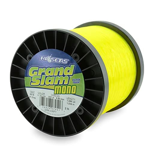 Hi-Seas Grand Slam Monofilament Line, 60 lb / 27.2 kg Test, .031 in / 0.80 mm Dia, Fluorescent Yellow, 1680 yd / 1536 m - Image 1