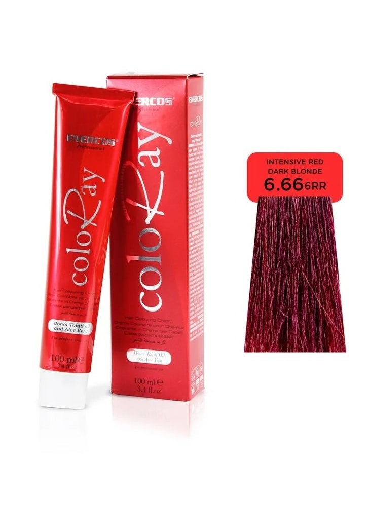 ENERCOS PROFESSIONAL - ENERCOS PROFESSIONAL Coloray Ammonia-Free Hair Color – Intensive Red Dark Blonde 6.66 | Long-Lasting, Gentle Formula, 100ml - Image 1