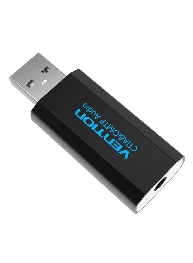 Vention Computer Sound Card Usb To 3.5mm Audio Interface To Earphone Microphone Earphone Adapter-Color:Single Hole With Wheat Black  - Image 2