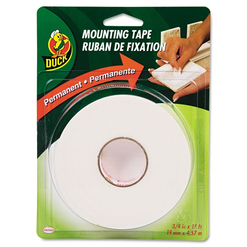 Duck 394666 Brand Permanent Foam Mounting Tape, Double-Sided, Single Roll, 0.75" X 15', White - Image 5