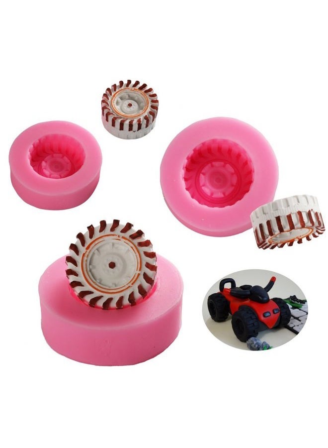 Mity Rain 3D Round Tire Fondant Mold-Truck Wheel Shape Silicone Mold for Sugarcraft Cake Decoration, Chocolate, Candy, Polymer Clay, Soap, Jelly etc-Set of 4 - Image 5