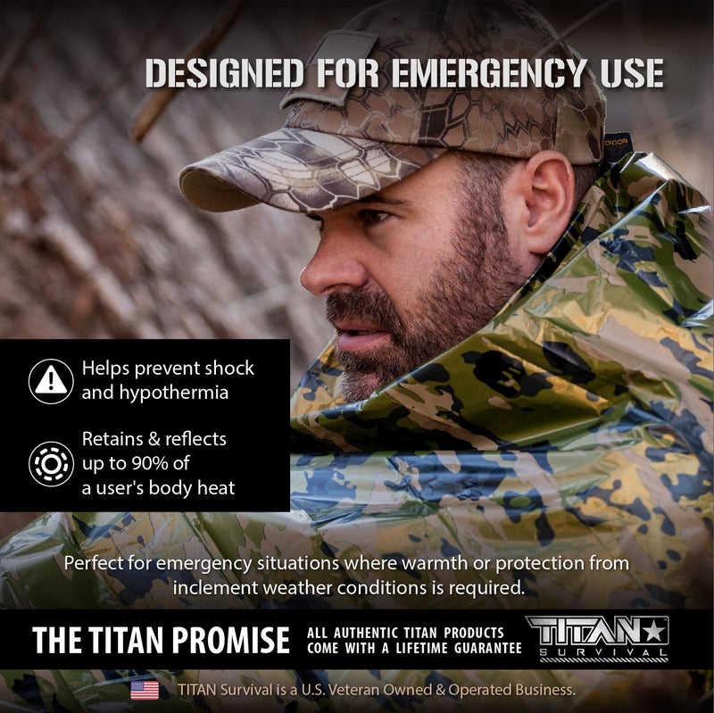 TITAN Survival Mylar Survival Blankets 5 Pack 52” x 82” - 90% Heat Retention & Waterproof Design - Emergency Blanket Cold Weather Protection & Survival Kits - Durable Space Blanket for Outdoor Use - Image 2