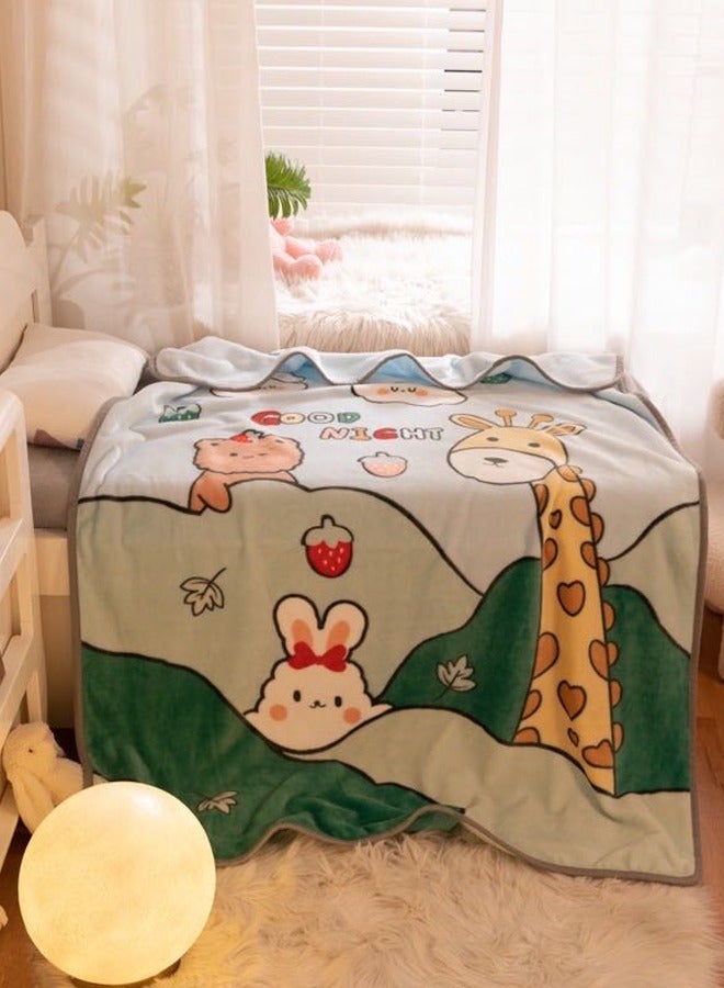 Flannel Air Conditioning Blanket Summer Nap Blanket for Kids 100*140CM